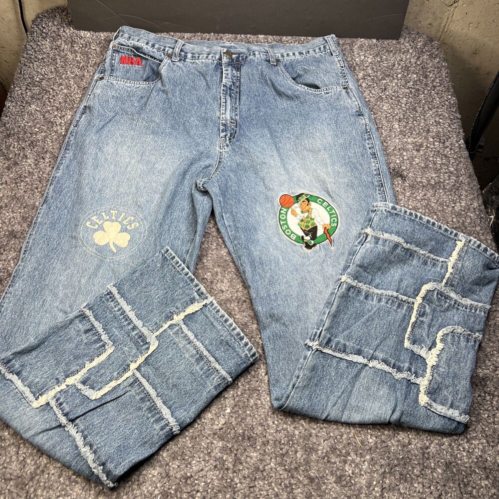 Vintage UNK Boston Celtics NBA Baggy Y2K Denim Jeans Size 40